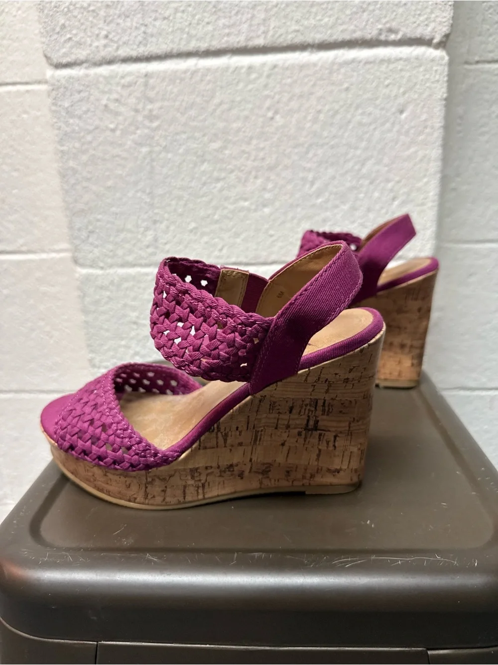 Maurices Braided Magenta Platform Sandals